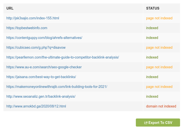 Google index checker